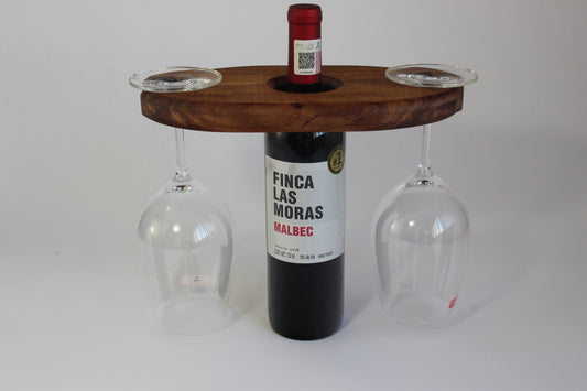 Soporte para Copas y Botella de Vino